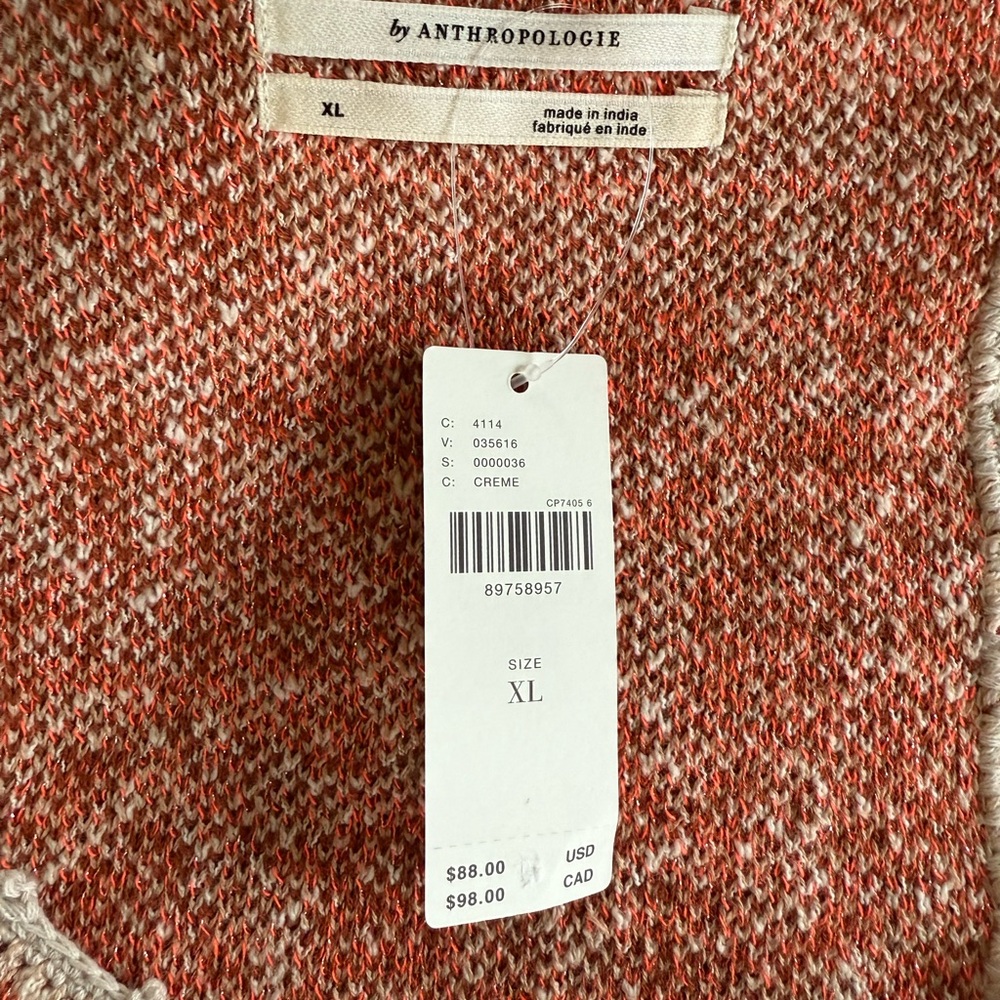 Anthropologie Orange and Cream Knit Tank - Picture 8 of 8